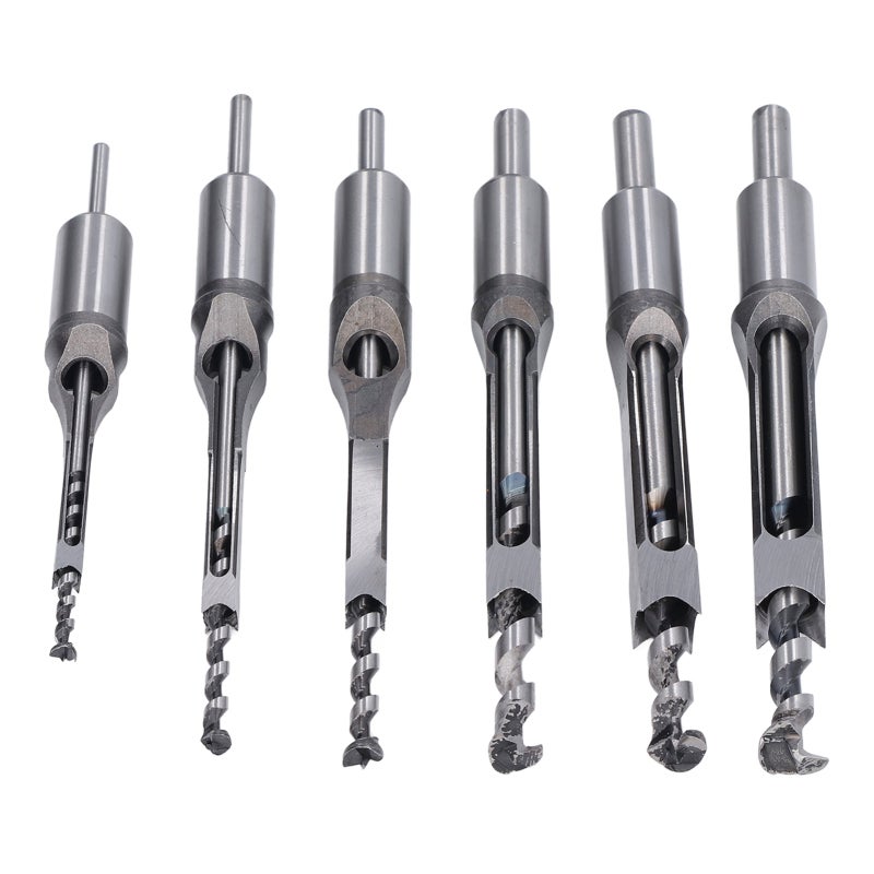 Square Hole Mortiser Drill Bit: 6-Piece Alloy Steel & Bearing Steel Set - High Hardness Stable Clamping Square Hole Drill Bit for Woodworking Drilling, Square Hole Drills And Square Tenon Machines - Image 4