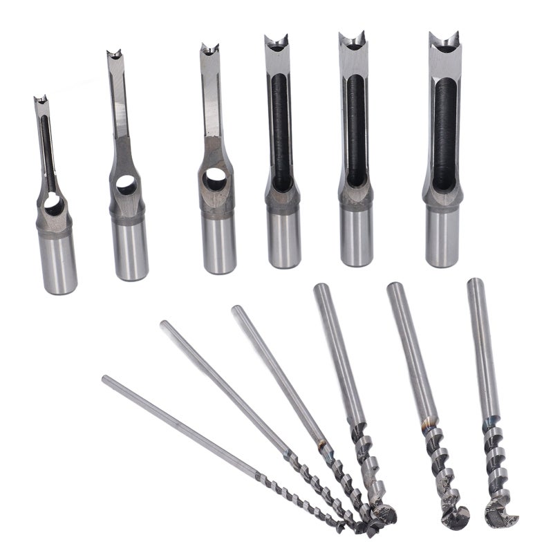 Square Hole Mortiser Drill Bit: 6-Piece Alloy Steel & Bearing Steel Set - High Hardness Stable Clamping Square Hole Drill Bit for Woodworking Drilling, Square Hole Drills And Square Tenon Machines - Image 1
