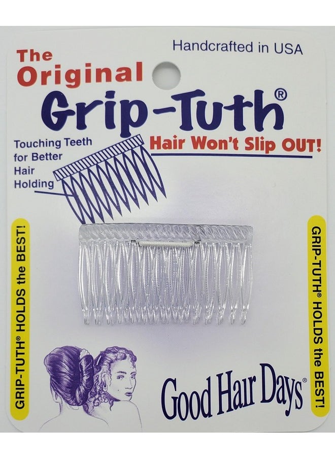 Good Hair Days Griptuth Shorty Combs Shorty Tuck Combs For Hair Decorative & Hair Styling Hair Accessories For Fine And Thin Hair (Crystal 2 Count 1 ¾ Inch)  - Image 1