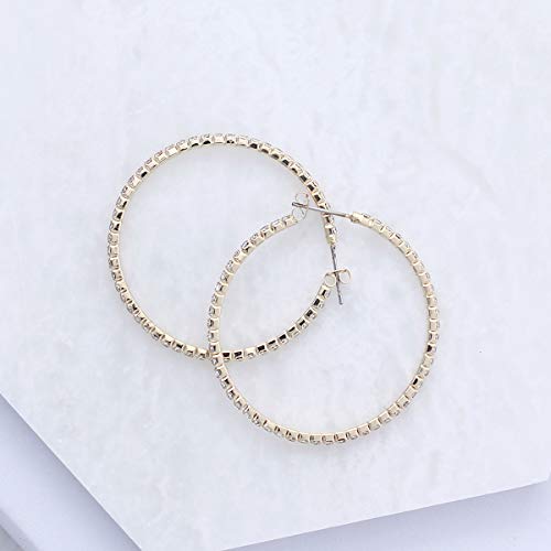 NTLX Earrings for Women – Rhinestone Hoop Earrings - Gold Plated – Sparkling Genuine Crystals – 1.5” Hoops - Bridal, Wedding, Prom, Party, Pageant, Evening Wear, Urban, Casual - Gift Box Included - Image 5