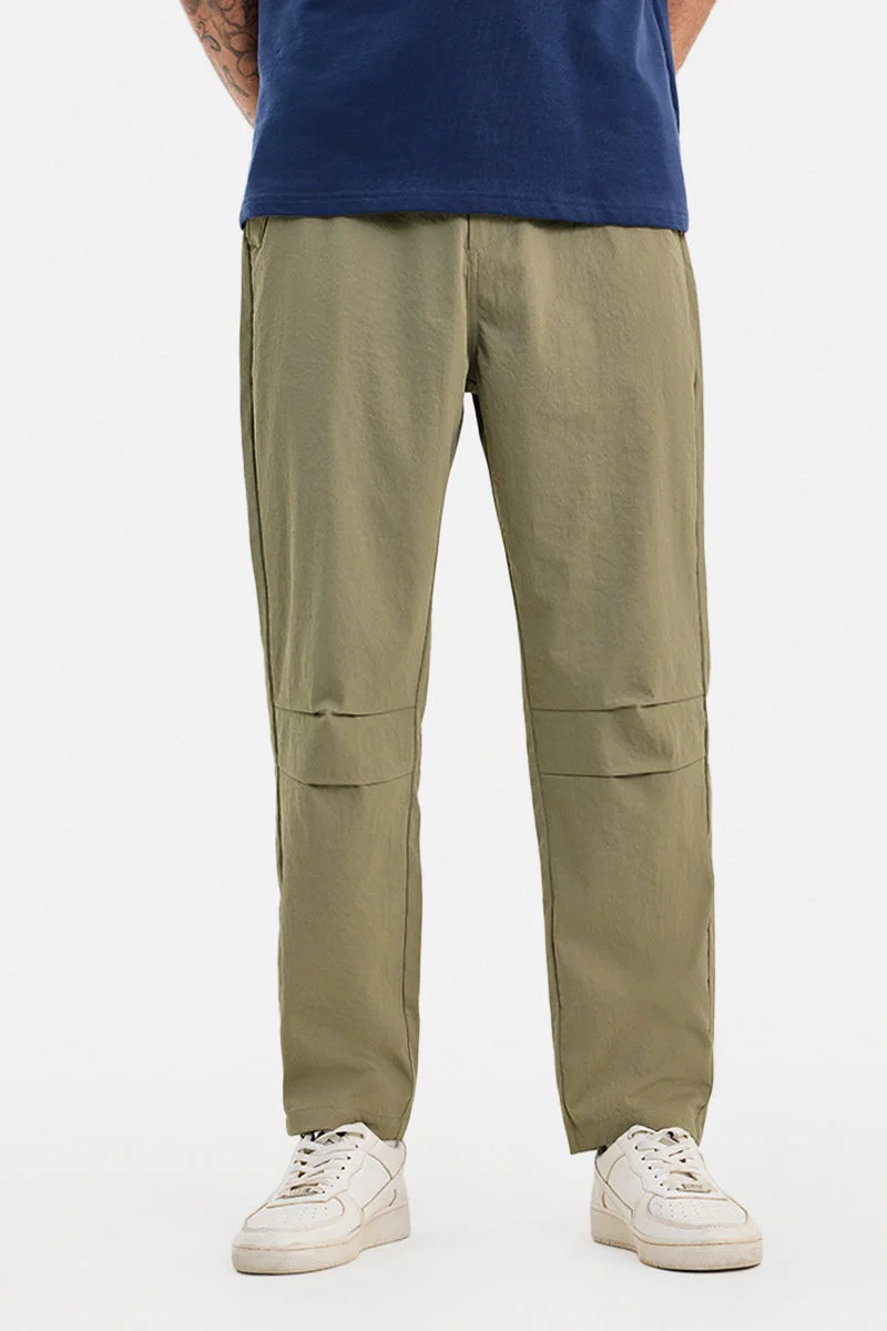 سنيتش Khaki Solid Regular Fit Casual Trousers