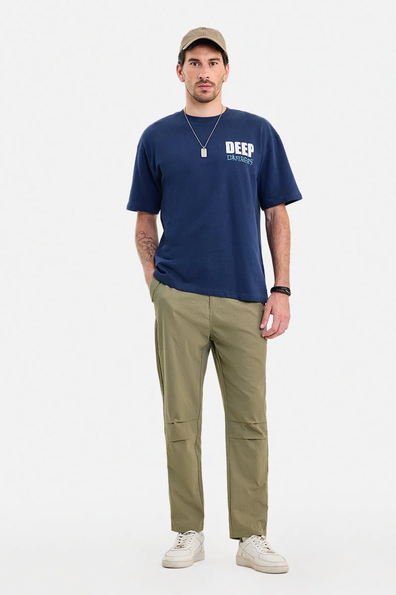 سنيتش Khaki Solid Regular Fit Casual Trousers
