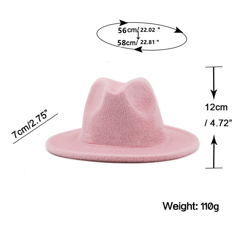 Fedora Hat   Faux Mink Fur Women Winter Warm Wide Brim Hat - Image 2