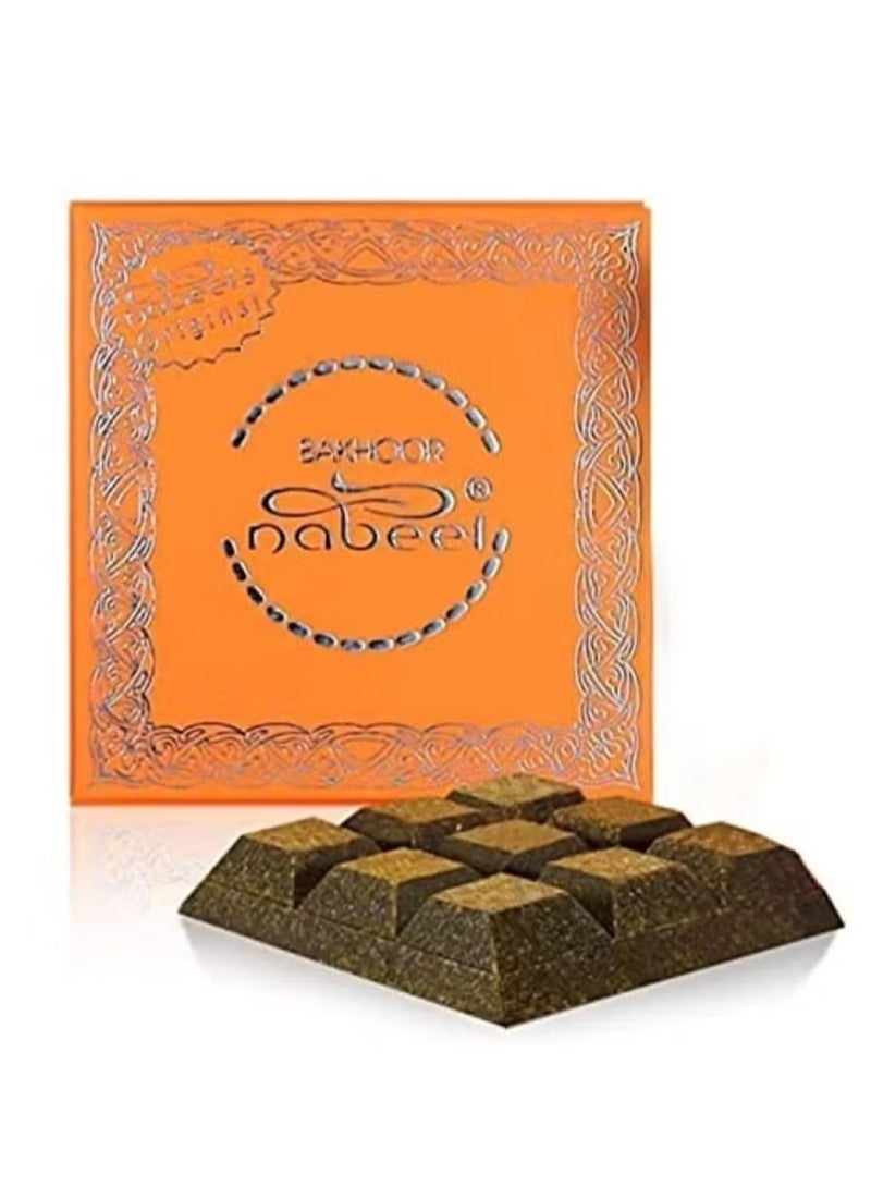 Nabeel Original Nabil Bakhoor is known for its rich oriental scent that fills the home. Wood chips absorb the fragrant oud oils.