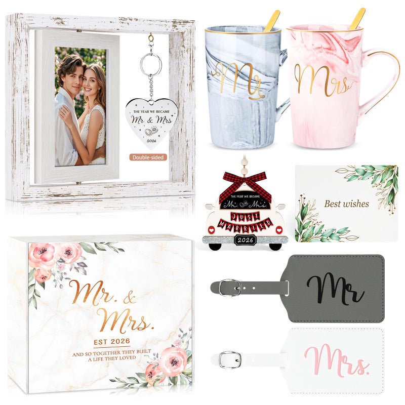 HELORAY Wedding Gifts for Couples Engagement Gift Newly Wed Gifts for Couple Unique Bridal Shower Gift for Bride To Be Mr and Mrs Presents for Newlyweds Bride and Groom Registry Must Haves His and Hers - Image 1