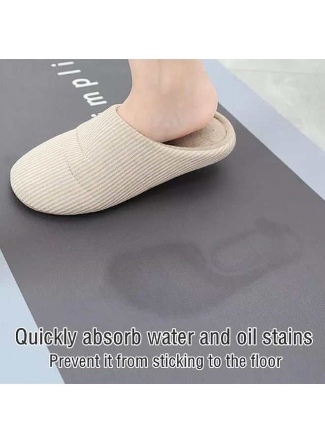 MOMENT 2 Pcs Kitchen Floor Mats, Set Of 2 Kitchen Mat, Water Absorbent And Quick Drying Kitchen Rugs, Non-Slip Kitchen Carpets  - Image 4