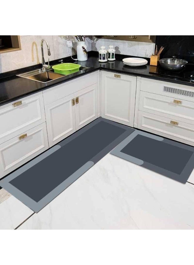 MOMENT 2 Pcs Kitchen Floor Mats, Set Of 2 Kitchen Mat, Water Absorbent And Quick Drying Kitchen Rugs, Non-Slip Kitchen Carpets  - Image 1