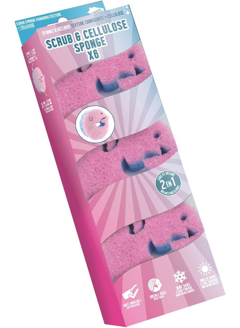 Dolphin-Shaped Multi-Function Scrub Sponges – Pack of 6 - Image 1