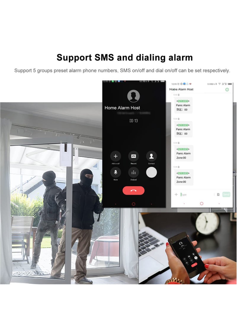 433MHz Wireless WIFI and GSM Auto-dial Alarm Security System LCD Display Door Sensor Remote Control Compatible with Alexa Home Voice Control Smart Home Burglar Security Alarm System