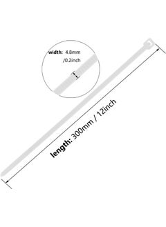 MOMENT Self Locking Cable Ties | 300 X 3.6 Mm 12" Inch | 100 Pieces, White | Heat Resistant Cable Zip Ties | Self-Locking Cable Organizer | Anti - Slip Wire Organizer | For Indoor & Outdoor Use  - Image 3
