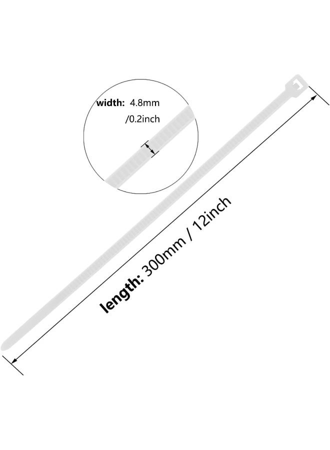 MOMENT Self Locking Cable Ties | 300 X 3.6 Mm 12" Inch | 100 Pieces, White | Heat Resistant Cable Zip Ties | Self-Locking Cable Organizer | Anti - Slip Wire Organizer | For Indoor & Outdoor Use - Image 3