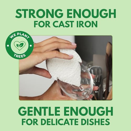 AIRNEX Biodegradable Natural Dish Sponges Kitchen Pack of 6 - Leaf and S-Shaped Coconut and Cellulose Scrubbers for Dishes and Surfaces - Eco Friendly Non-Scratch Heavy Duty Dish Sponges Bulk - Image 3