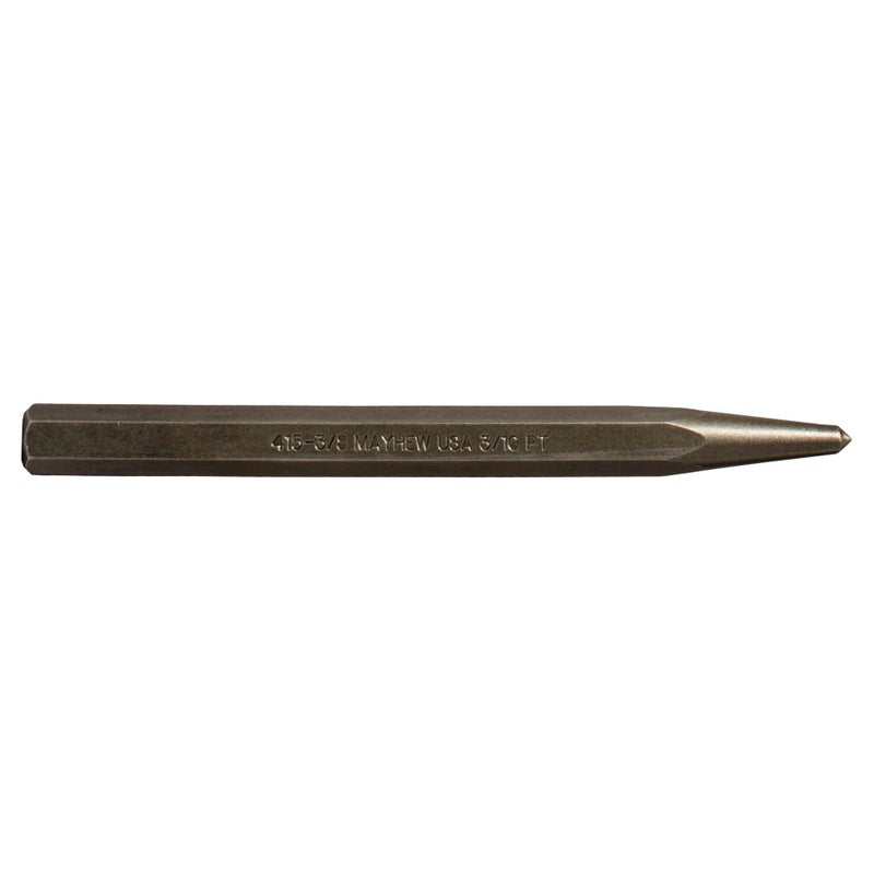 Mayhew Tools 74002 Center Punch 38 x 532 Point Shot Blast Finish