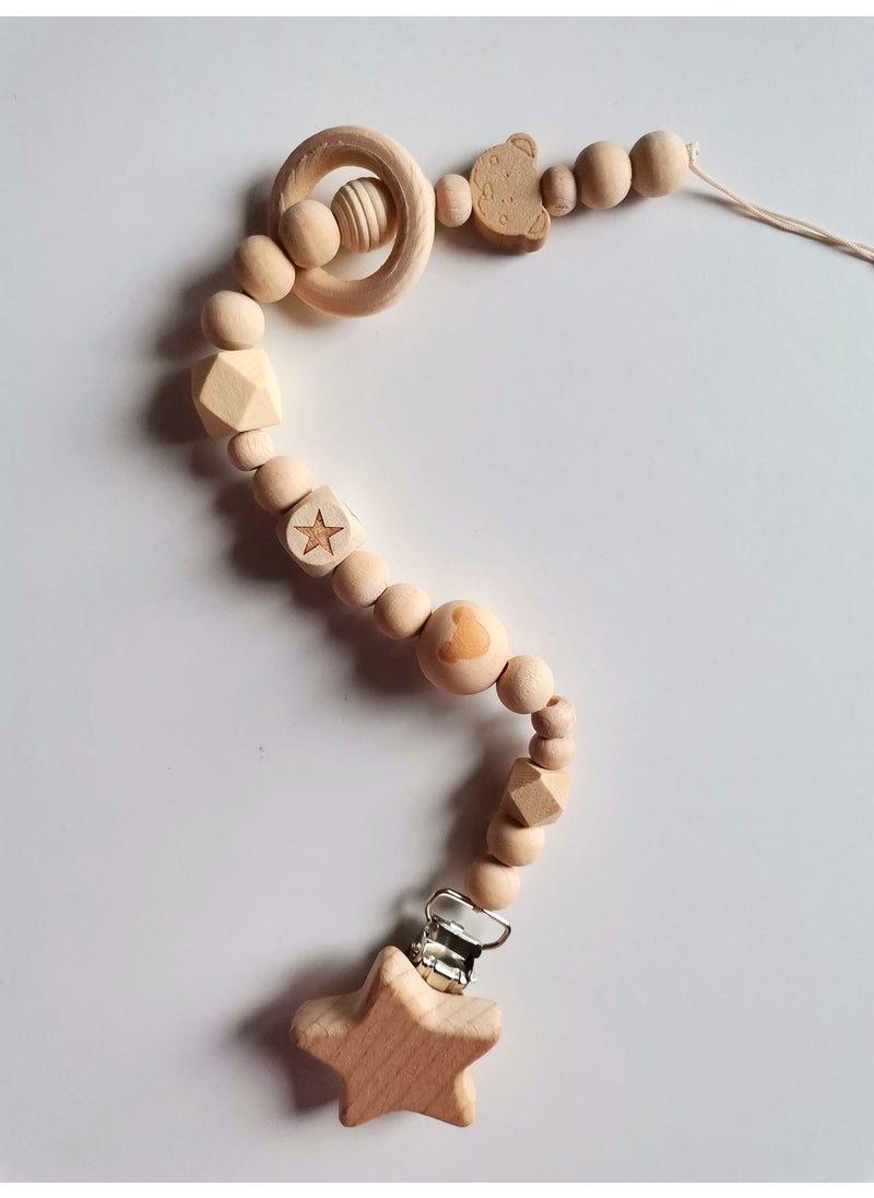 Coco Bebe Name Custom Wooden Pacifier Chain  - Image 1