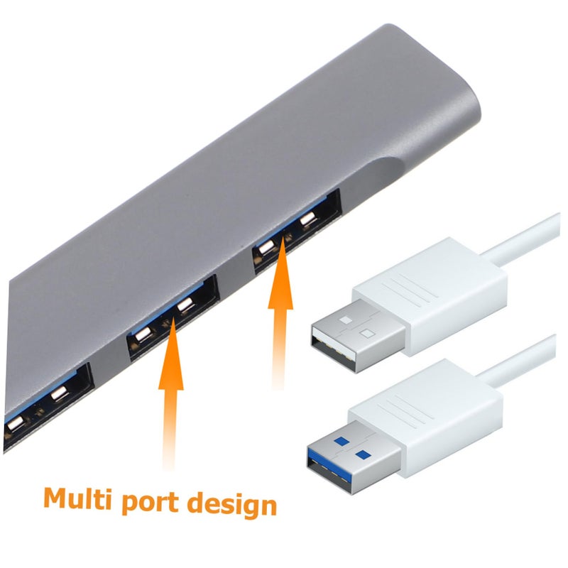 USB Hub 4 منافذ نقل بيانات عالي السرعة مقسم USB للكمبيوتر المحمول توافق واسع لا حاجة لتعريفات - Image 4