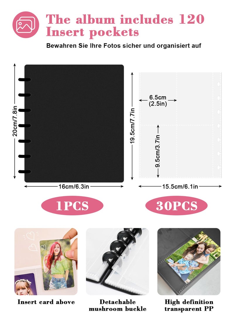 هومار كيت بطاقة أعمال مجموعة 2 و 3 بطاقة فوتوغرافية حامل بطاقة فوتوغرافية أكياس كتاب مع 30Pcs الصفحات الداخلية - Image 2
