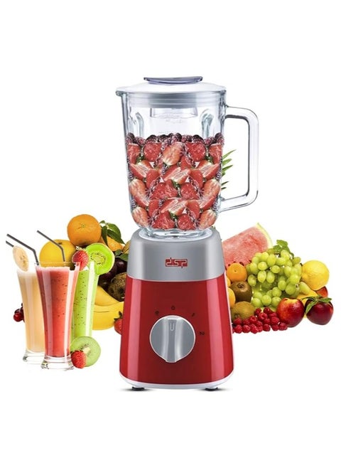 DSP blender mixer, Blender Machine, 500W Blender with Stainless Steel Blades, 1.5L Glass Jar, 2 Speed Control with Pulse, Ice Crushing & Juice Blending, Powerful Motor, KJ2038