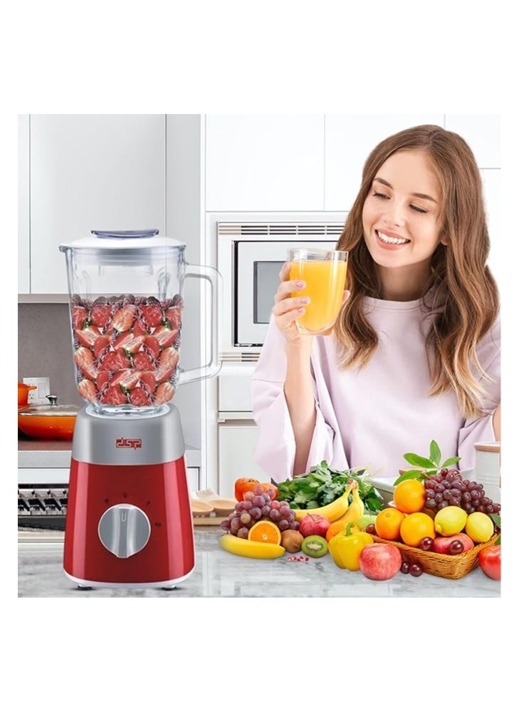 DSP blender mixer, Blender Machine, 500W Blender with Stainless Steel Blades, 1.5L Glass Jar, 2 Speed Control with Pulse, Ice Crushing & Juice Blending, Powerful Motor, KJ2038