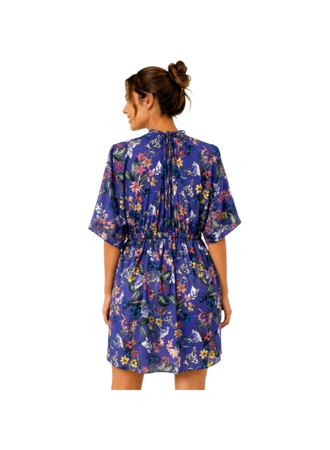 Zecotex Women's Short Chiffon Floral Print Dress Beach Cover-Up - Image 3