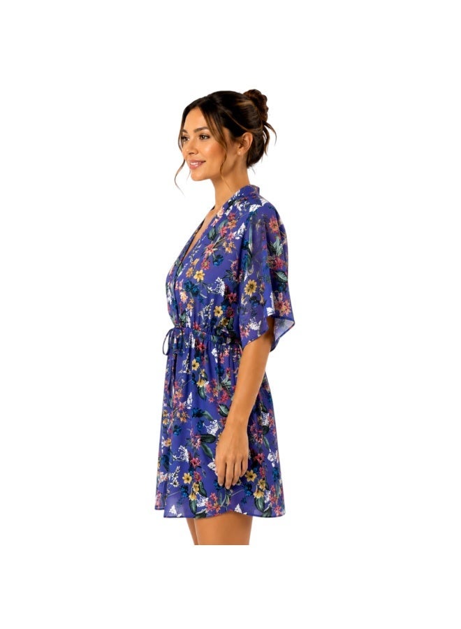 Zecotex Women's Short Chiffon Floral Print Dress Beach Cover-Up - Image 2