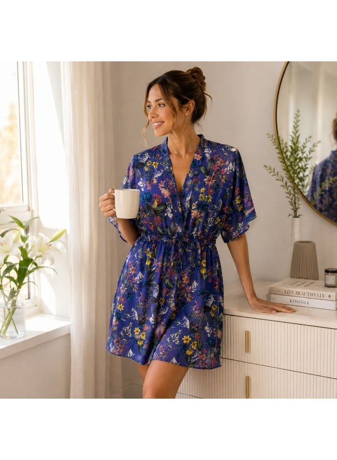 Zecotex Women's Short Chiffon Floral Print Dress Beach Cover-Up - Image 5