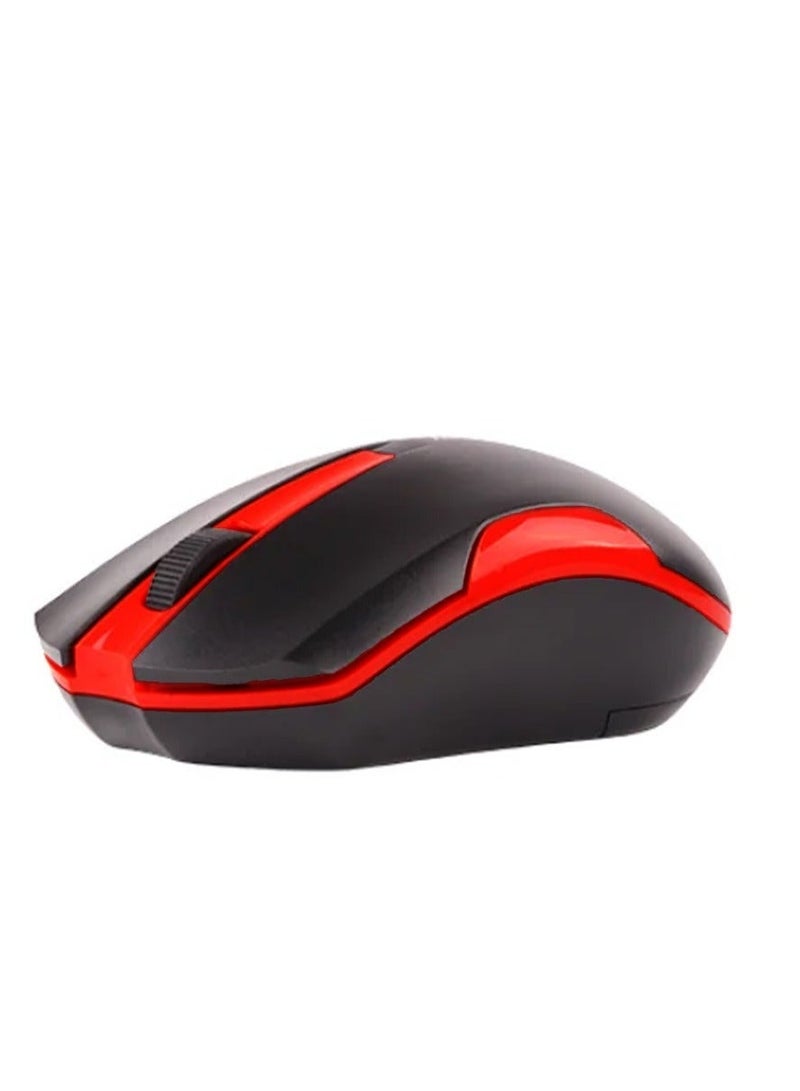 إيه 4 تيك ماوس لاسلكي صامت G3-200، ماوس 2.4 جيجا هرتز، 1000 نقطة في البوصة، مسافة تصل إلى 10-15 مترًا، تتغير البطارية بهندسة موفرة للطاقة، بصري - أحمر - Image 2