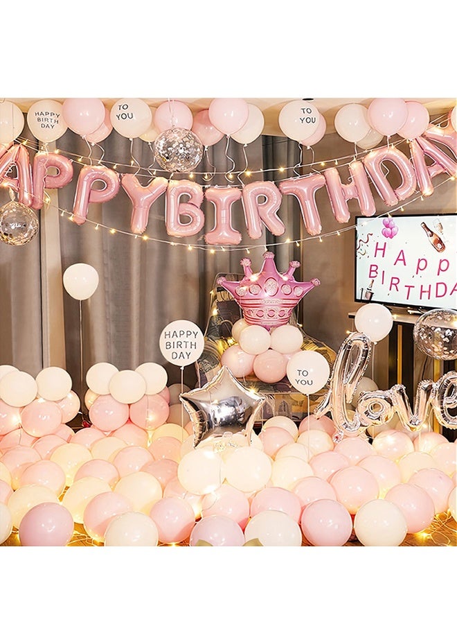 DUNISO زينة عيد ميلاد التاج الوردي للبالغين والأطفال، زينة حفلات عيد ميلاد سعيد، لافتة عيد ميلاد سعيد وحروف بالون عيد الميلاد - Image 2