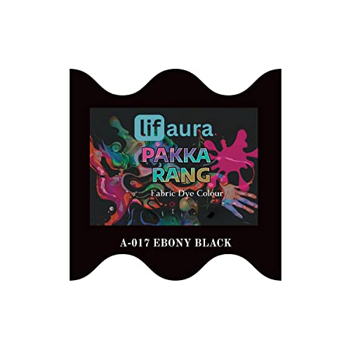 Prokart Lifaura Pakka Rang Fabric Dye Colour Natural dye for Fabric Pack of 10 Sachets (5g Each - 50g Pack) | ShadeA-17 : Ebony Black| Prokart Lifaura Pakka Rang - Image 1