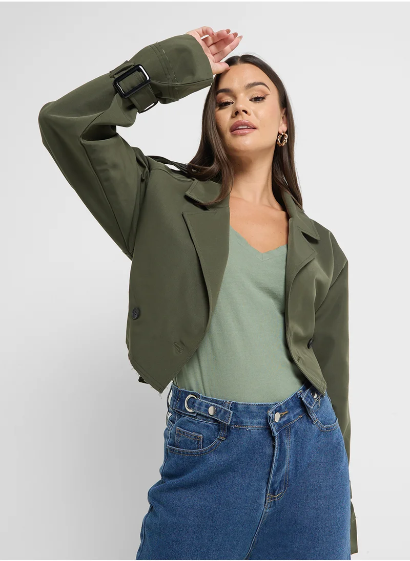 جينجر Cropped Trench Jacket