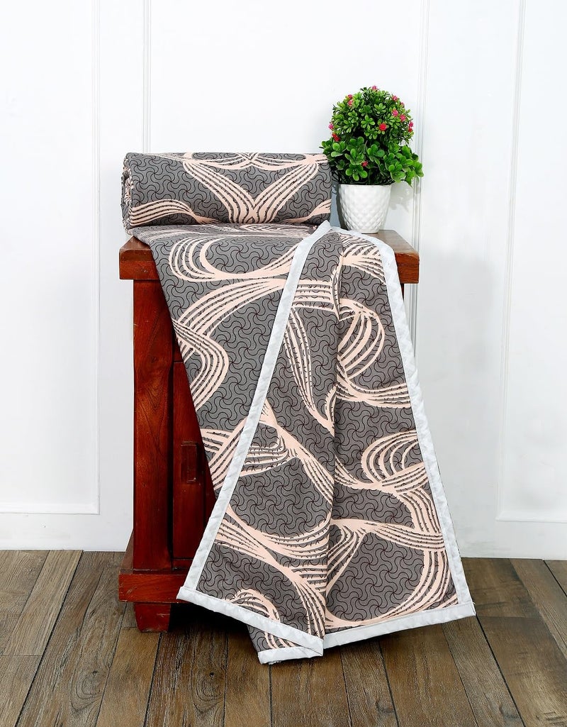 RD TREND TC - 210 Glace Cotton Reversible Dohar for Single Bed Supersoft AC Blanket Single Bed Color-Beige - Image 4