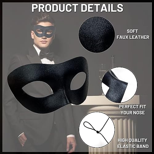 HyperFun Masquerade Mask for Men Classic Vintage Venetian Mens Mask Lightweight Gentle, Specially for Costume, Theme Parties (Classic Robin) - Image 3