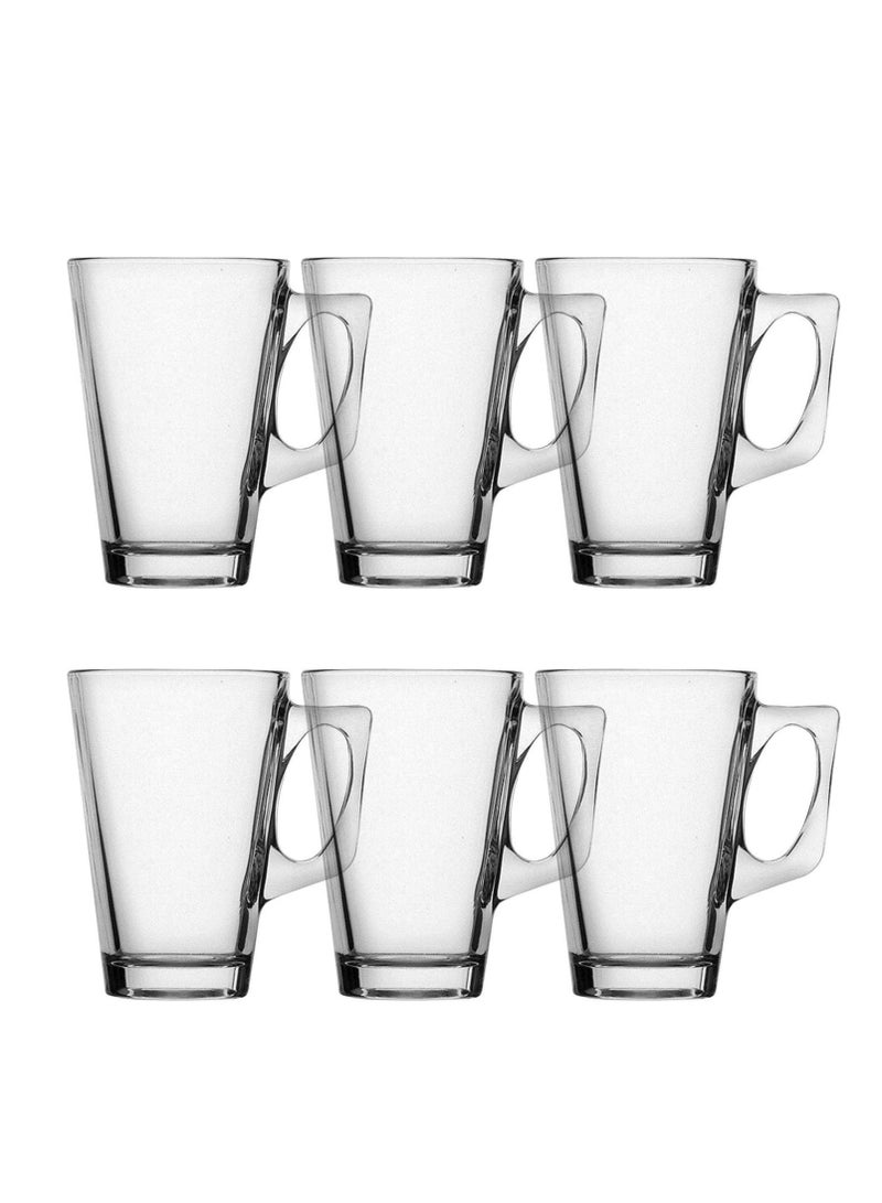 6 PACK Premium Glass Coffee Mugs with Handle 120ml - Coffee Cups, Transparent Tea Cup for Hot/Cold Beverages - Image 1