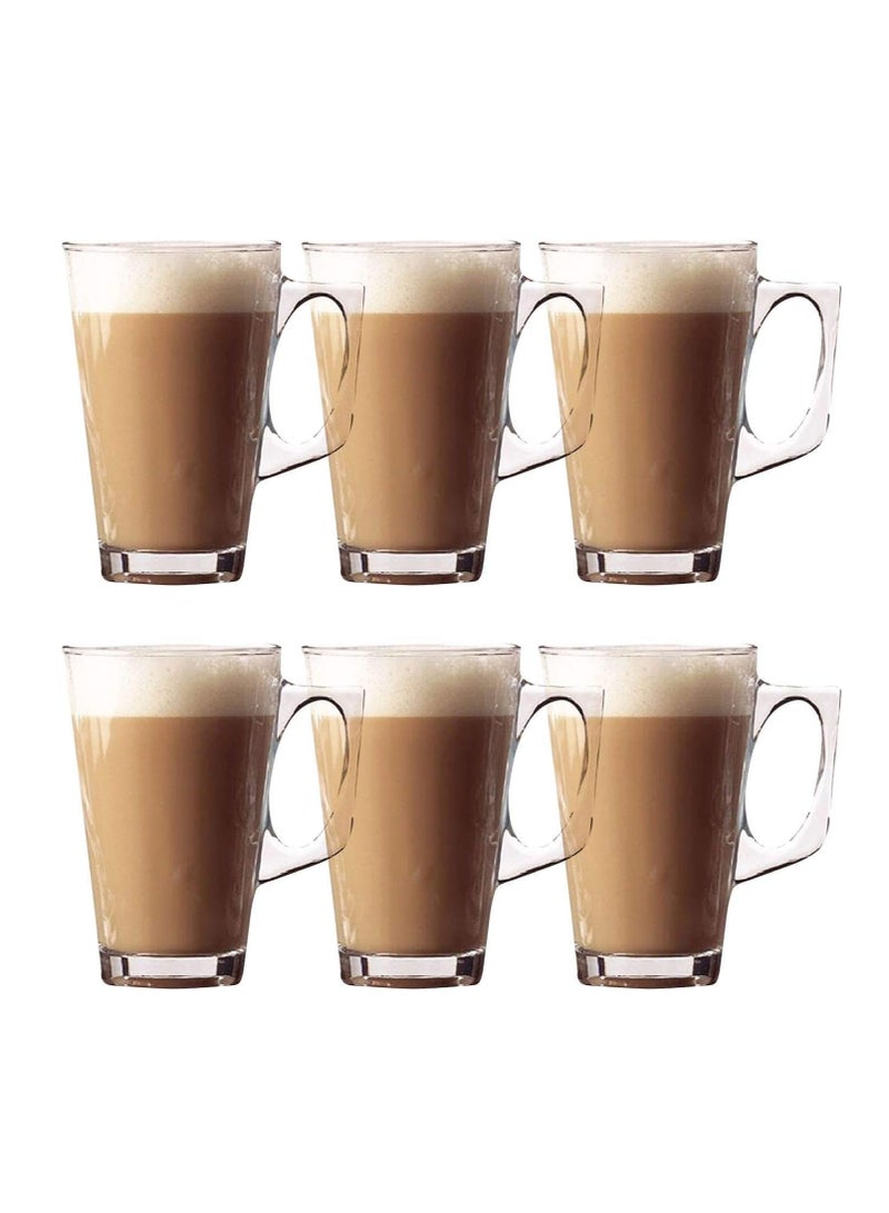 6 PACK Premium Glass Coffee Mugs with Handle 120ml - Coffee Cups, Transparent Tea Cup for Hot/Cold Beverages - Image 3