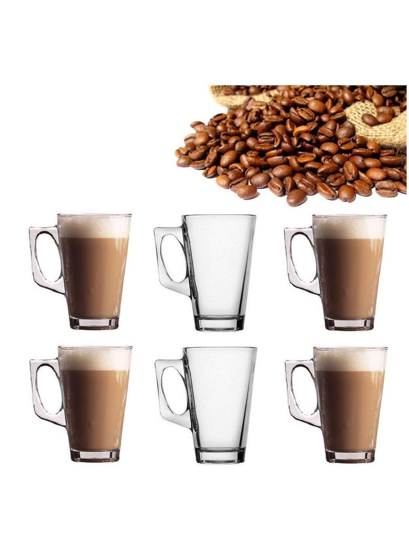 6 PACK Premium Glass Coffee Mugs with Handle 120ml - Coffee Cups, Transparent Tea Cup for Hot/Cold Beverages - Image 5