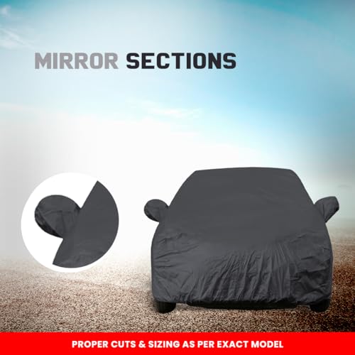 Autofact Altroz Dustproof Car Cover with Mirror Pockets, Grey Color, Taffeta Polyster,Triple Stitched, Compatible with Tata Altroz Car Cover (2020 to 2024), Altroz Car Accessories - Image 2