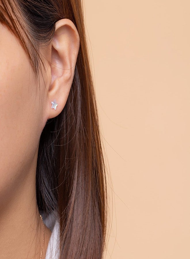 KMEOSCH Plastic Earrings,KMEOSCH 4 Pairs Cute and Lightweight Plastic Stud Earrings for Sensitive Ears (Fox & Rose, Stars & Moon) - Image 2