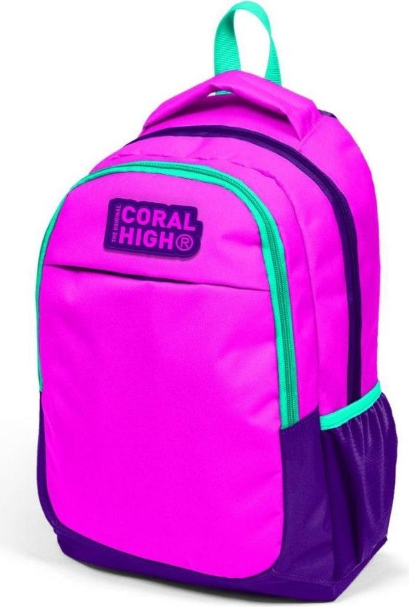 CORAL HIGH Kids Purple Pink Three Compartment School Backpack 14401  - Image 3