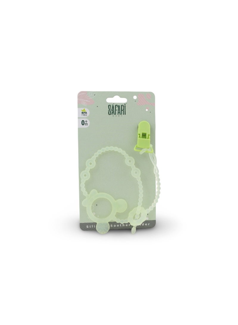 Safari Baby Pacifier Clip Holder Chain – Green - Image 1
