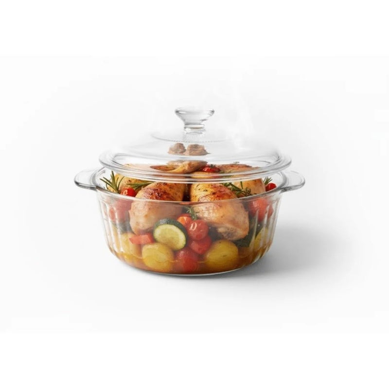 OvenFresh Borosilicate Glass Casserole Dish with Lid – 2.4L