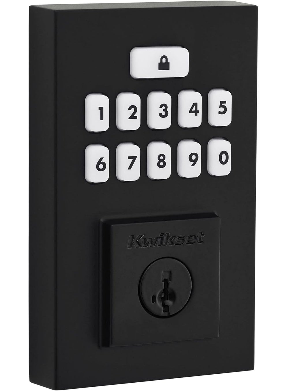 Kwikset Kwikset 9260CNT514S Contemporary SmartCode Keypad Electronic Deadbolt SmartKey Matte Black Finish  - Image 1