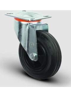 Emes Rubber Light Industrial Wheel with Swivel Plate Connection, Bushing, Diameter: 150 - Em01 Mkr 150 