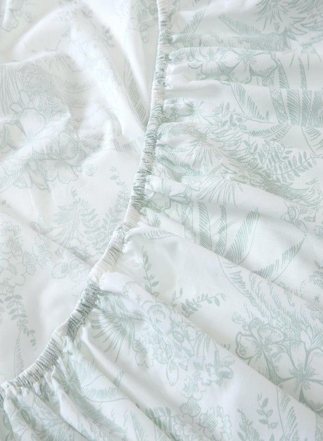 Tommy Bahama - Queen Size Sheets Set, Crisp & Tailored Cooling Sheets with a Smooth Cotton Percale Lightweight Feel - Bed Sheets with Matching Pillowcases & Fitted Sheet (Pen and Ink Palm Green) - Image 4