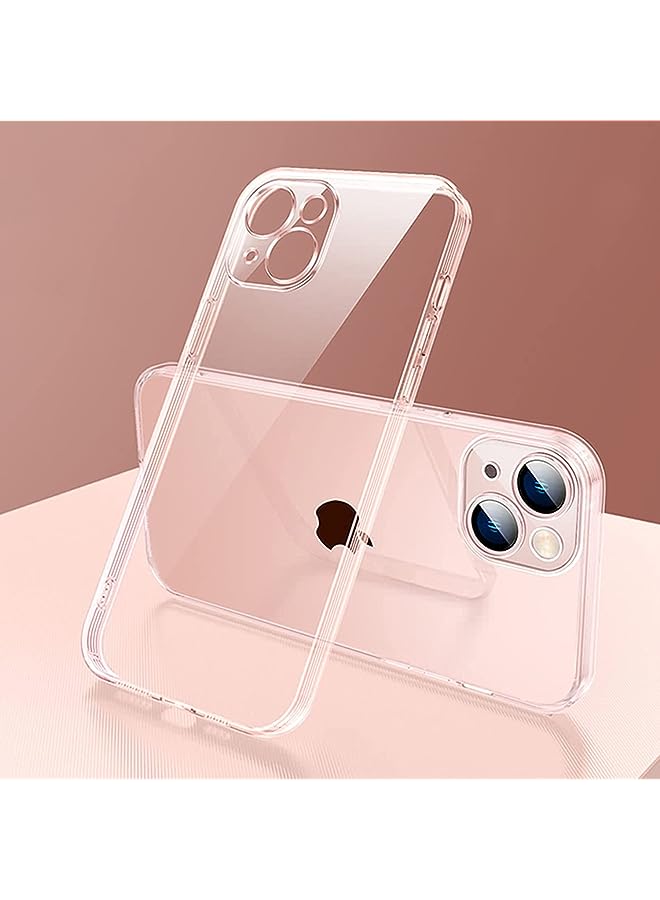 PROMASS Case for iPhone 14 Soft Silicone Luxury Gold Lining Case Rotatable Magnetic Ring Grip Holder Car Mount Kickstand Cover Shock Absorbent Case Compatible for iPhone 14 (White) - Image 1