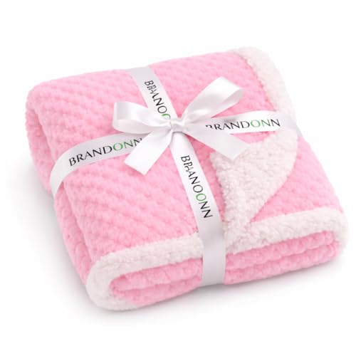 BRANDONN Premium Baby Blanket 100×75 cm – Ultra Soft Flannel Sherpa Newborn Blanket for Winter, AC, Stroller, Crib, Travel (0-12 Months) - Image 1