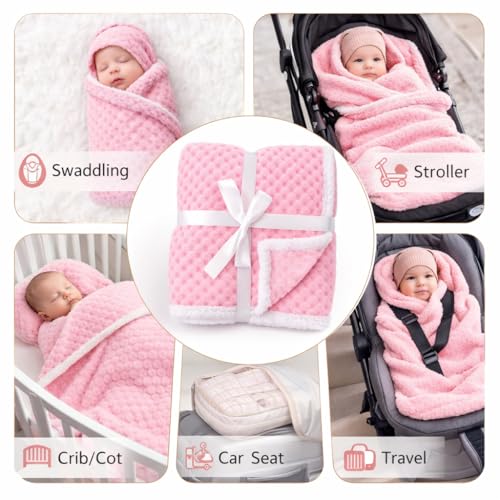 BRANDONN Premium Baby Blanket 100×75 cm – Ultra Soft Flannel Sherpa Newborn Blanket for Winter, AC, Stroller, Crib, Travel (0-12 Months) - Image 4