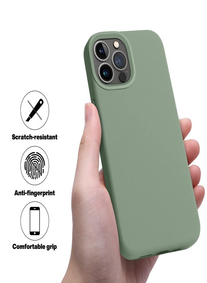 OTOFLY Compatible with iPhone 13 Pro Case ONLY, Liquid Silicone Slim Protective Shockproof Phone Case Cover with Anti-Scratch Microfiber Lining, 6.1 inch, Calke Green - Image 4