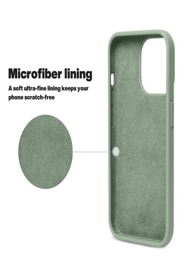 OTOFLY Compatible with iPhone 13 Pro Case ONLY, Liquid Silicone Slim Protective Shockproof Phone Case Cover with Anti-Scratch Microfiber Lining, 6.1 inch, Calke Green - Image 5