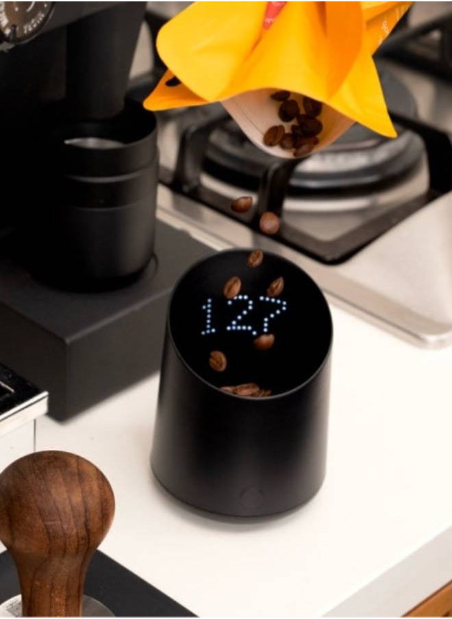 Subscale | Digital Coffee Dosing Cup, Invisible LED Display, Touch Activated, Accurate Coffee Beans Weighing Scale in Grams or Oz, USB-C Rechargeable, IPX4 Splash Resistant - Black