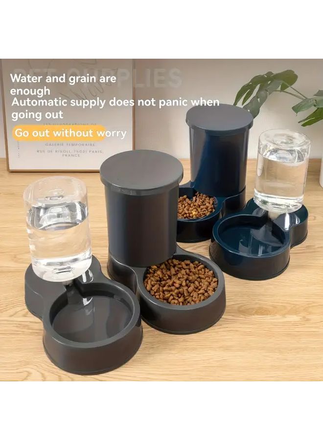 Gravity Fed Automatic Cat Dog Feeder Dark Gray No Battery Needed - Image 4