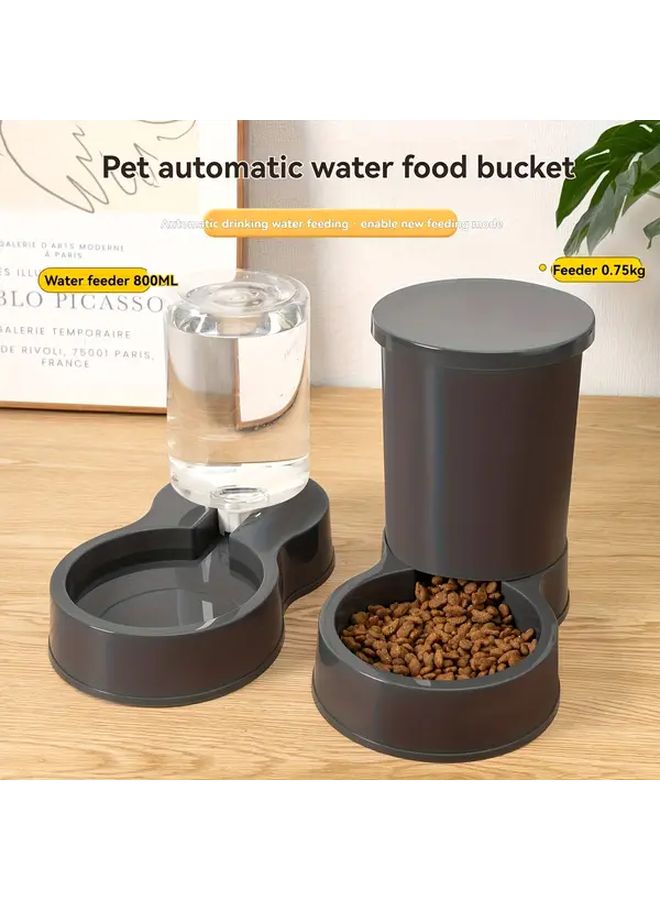 Gravity Fed Automatic Cat Dog Feeder Dark Gray No Battery Needed - Image 5